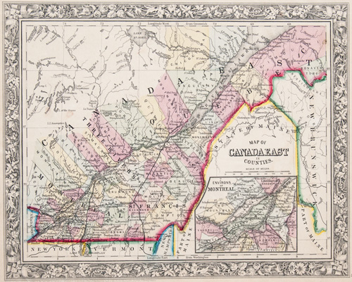 County Map of Nova Scotia, New Brunswick, Cape Breton Island and Prince Edward Island 1862